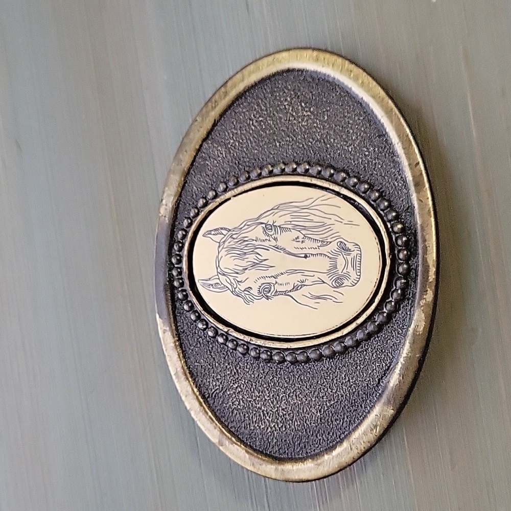 Oden Vintage Brass Horse Belt Buckle
